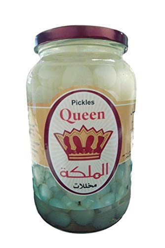 Egyptian Style Kosher Pickled Onions - Queen Brand - 2LB/950g Glass Jar - Authentic Middle Eastern Flavor - Perfect for Salads, Sandwiches & Charcuterie Boards