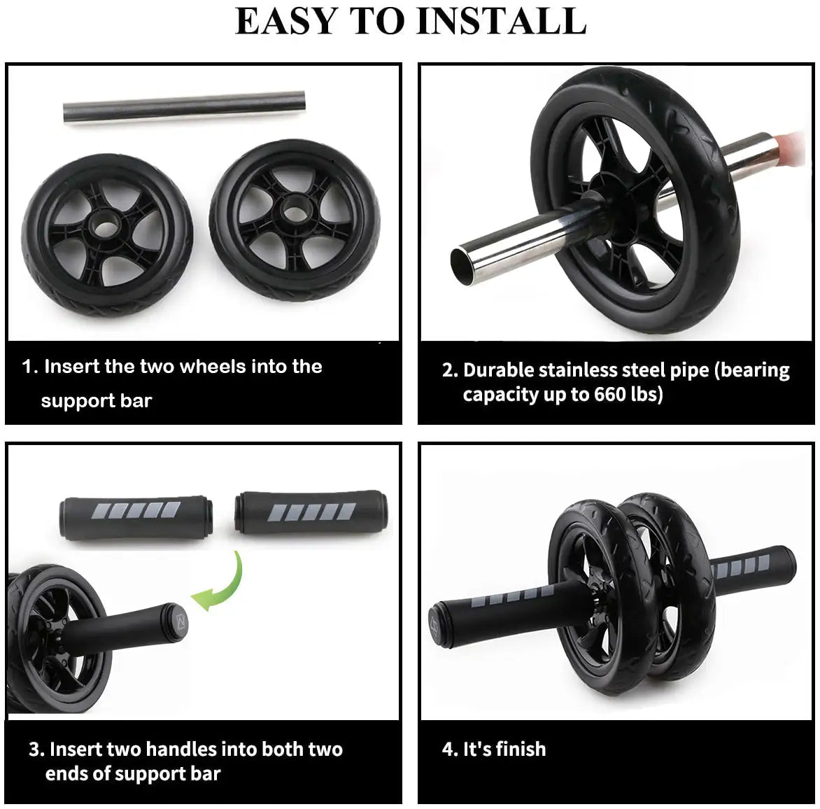 Ab Wheel Roller for Core Strength & Abs Workout - Home Gym Equipment for Men & Women - Perfect for Fitness Training, Yoga & CrossFit