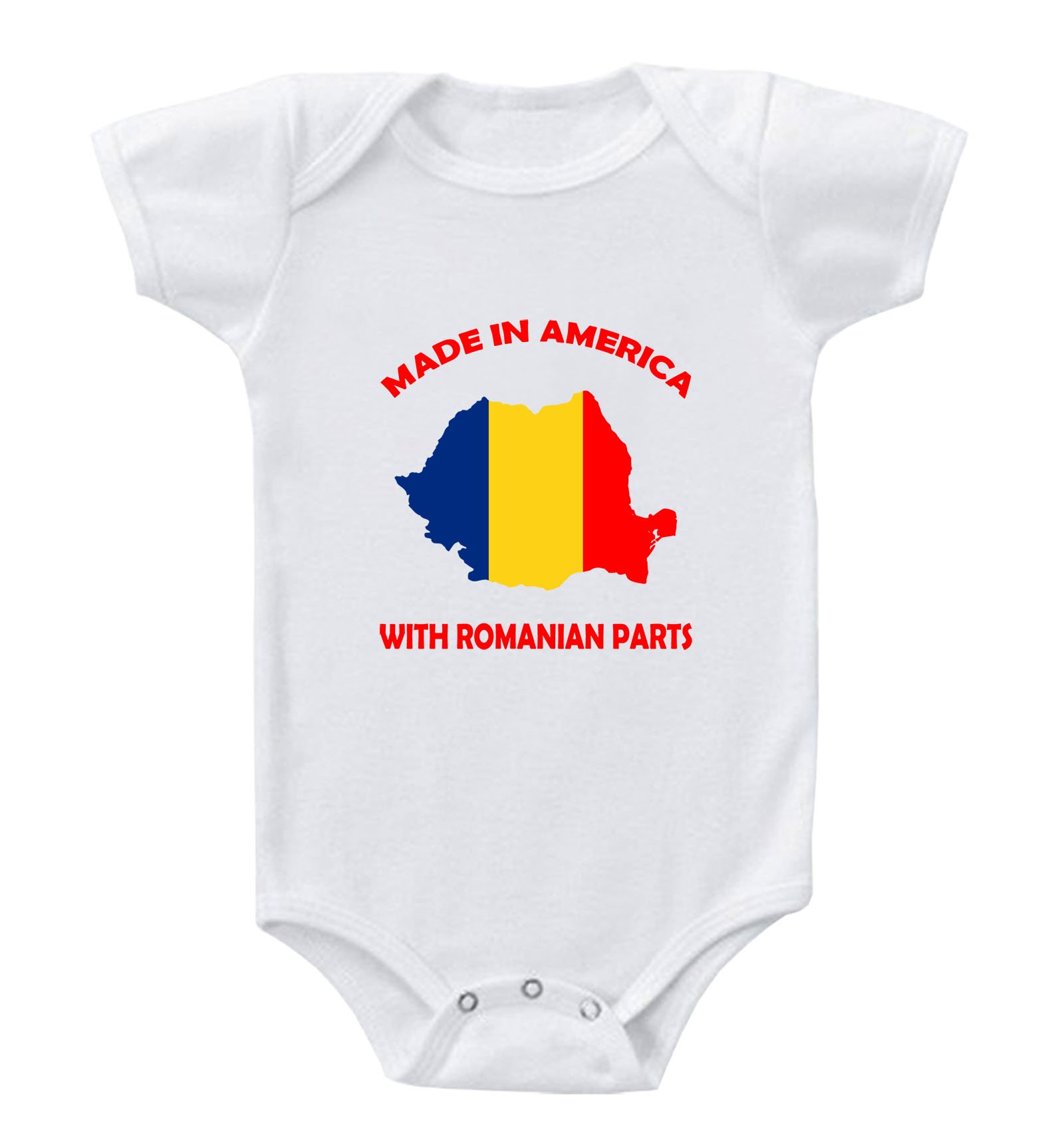Funny Baby Bodysuit for Boys & Girls - Made in USA with Romanian Fabric - Soft White Cotton Onesie for Newborns & Infants | Perfect for Playtime, Photo Shoots & Everyday Wear