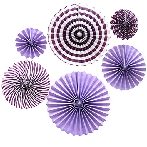 6 Pcs Purple Hanging Fan