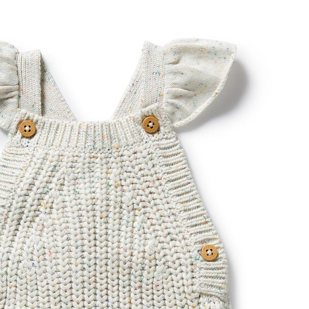 Organic Cotton Knitted Ruffle Overalls for Women - Soft & Comfortable Baby & Maternity Wear - Perfect for Casual Outings, Nursing & Playtime