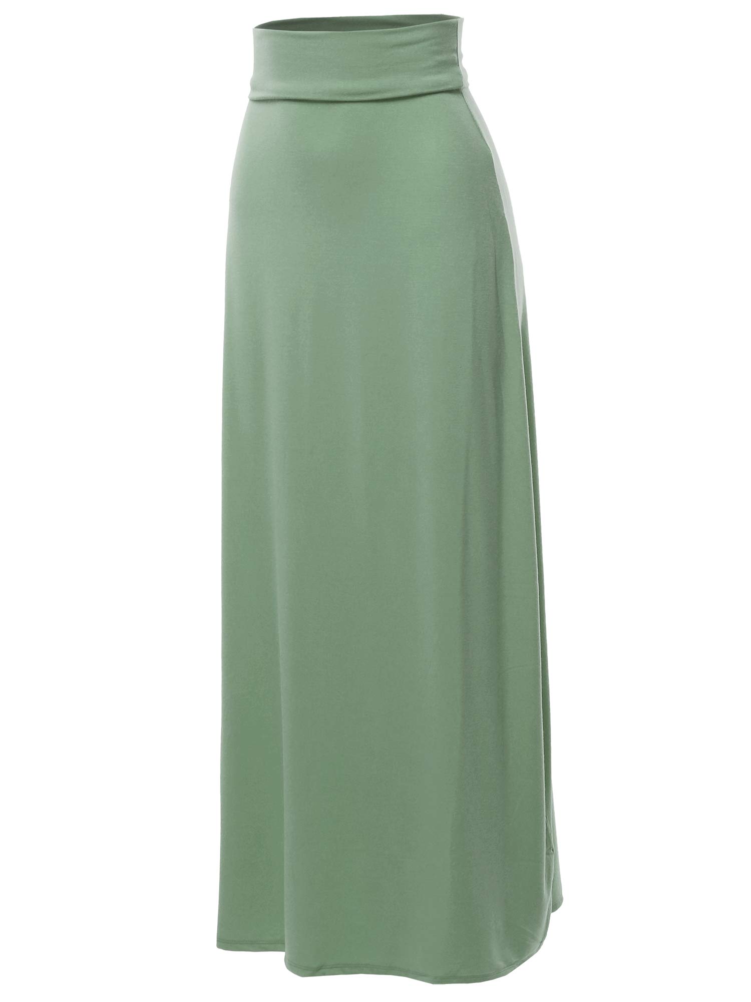 A2Y Women's Foldable High Waist Long Maxi Skirt - Stretchy Comfortable Flowy Midi Dress for Summer Beach, Travel & Casual Wear