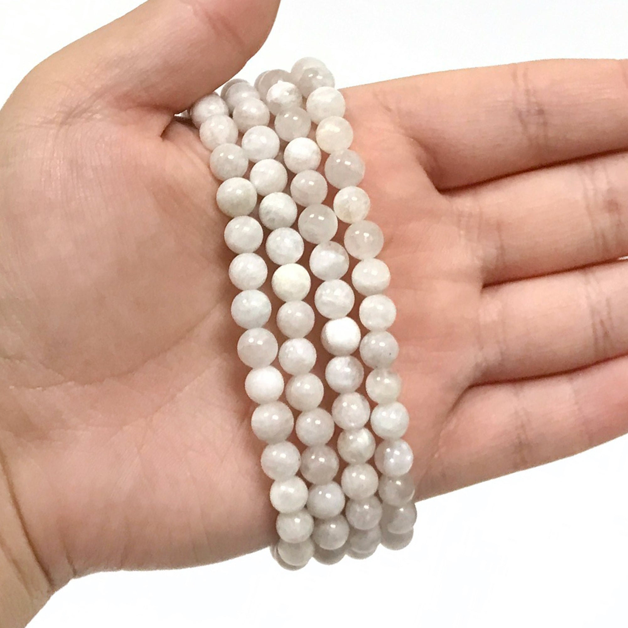 6mm Rainbow Moonstone Stretch Bracelet for Women & Men - Healing Crystal Jewelry for Yoga, Meditation & Spiritual Balance
