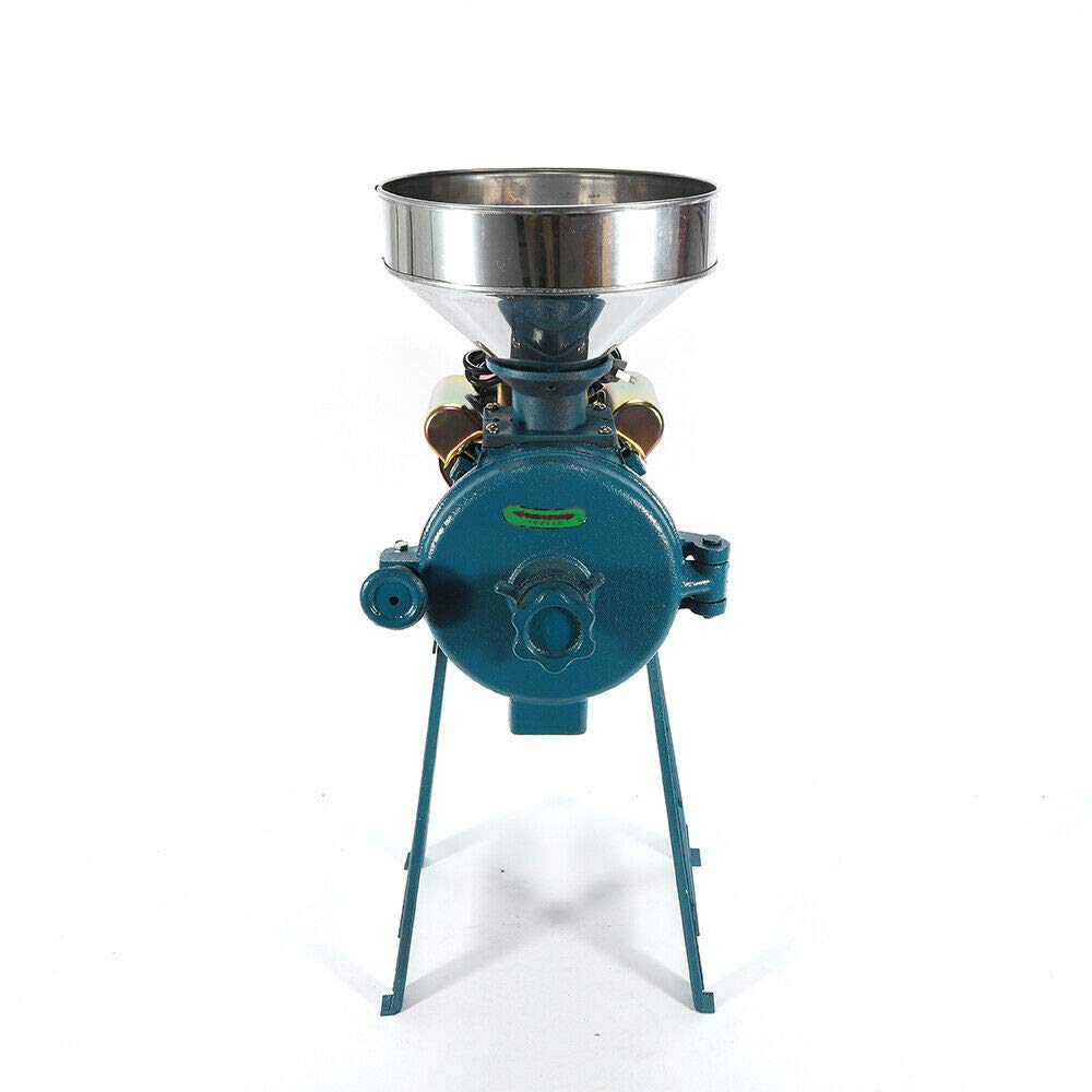 3000W Commercial Electric Grain Mill Grinder - Heavy Duty Stainless Steel Corn Wheat Flour Mill for Coffee, Cereals & Dry Feed - 110V with Funnel - Perfect for Bakeries, Coffee Shops & Home Kitchens