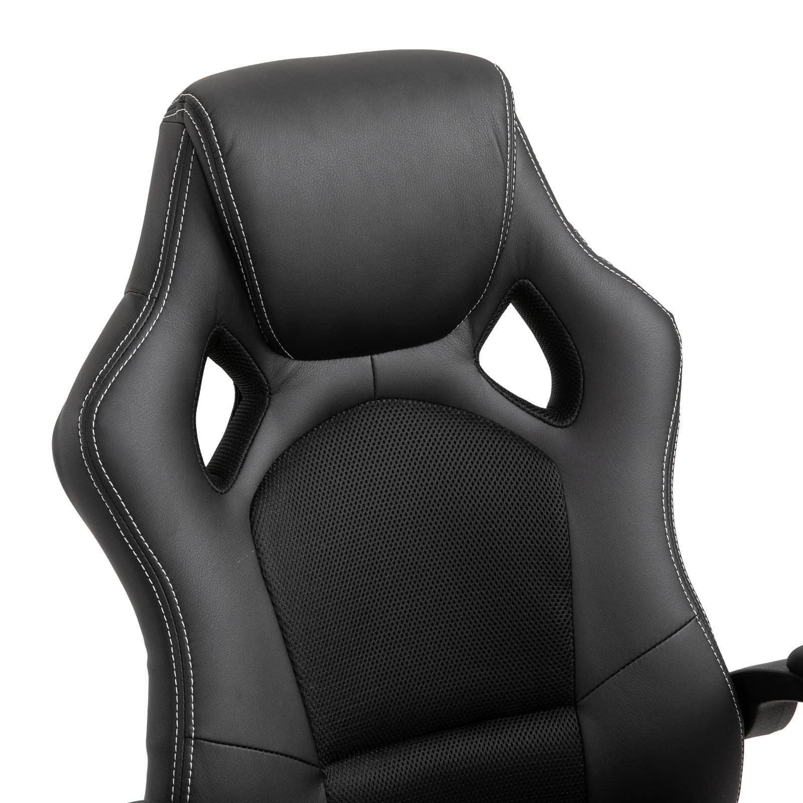 High Back Racing Style Office Gaming Chair - Adjustable Swivel Seat, Ergonomic Faux Leather Computer Desk Chair for Work & Gaming - Available in 3 Colors (Black/Red/Blue) - Perfect for Home Office, Gaming Setup & Streaming Studio