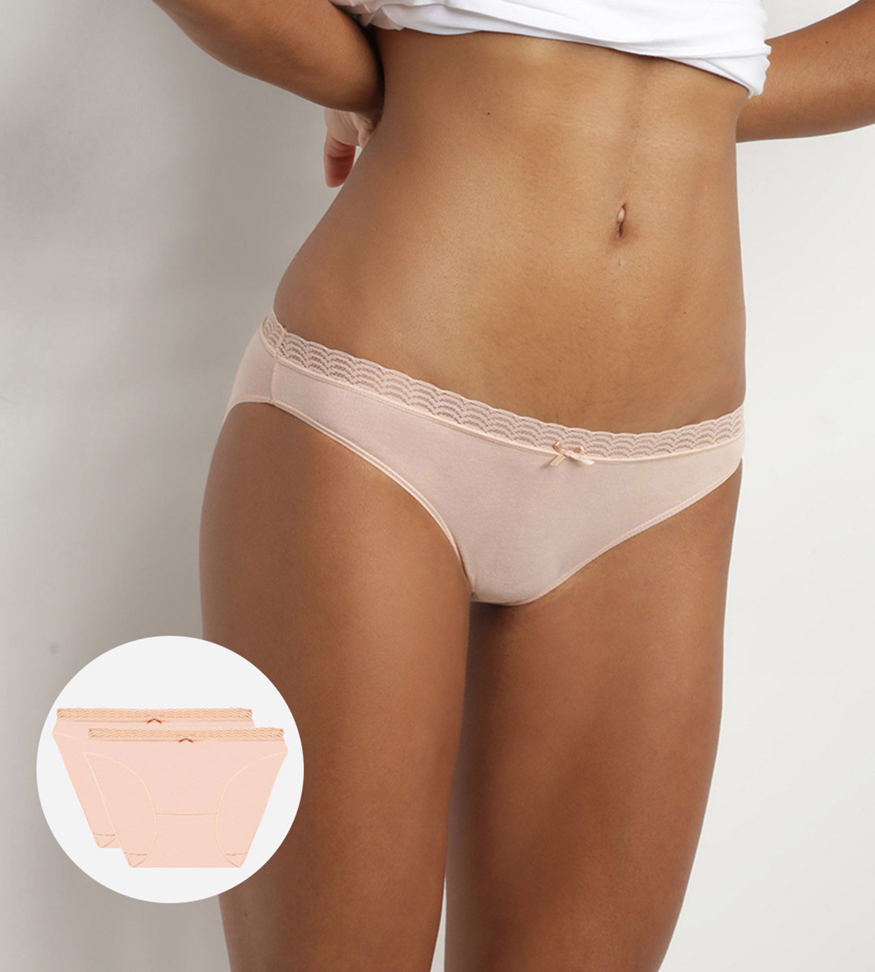 2 Pack Women's Rose DIM Fashion Panties - Soft Cotton Underwear for Everyday Comfort & Feminine Style