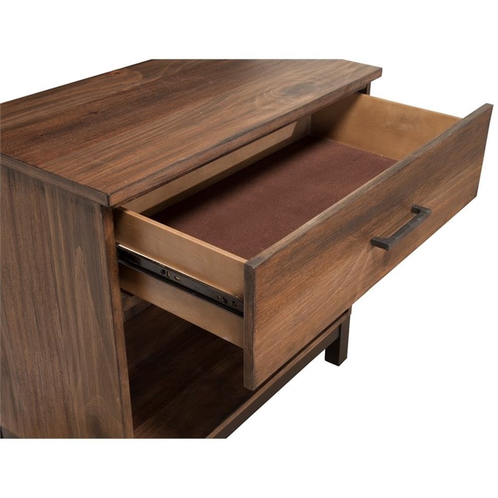 2-Piece Rustic Pine Bedroom Set with 1-Drawer Wood Nightstands - Perfect for Farmhouse & Cottage Style Bedrooms | Home Square
