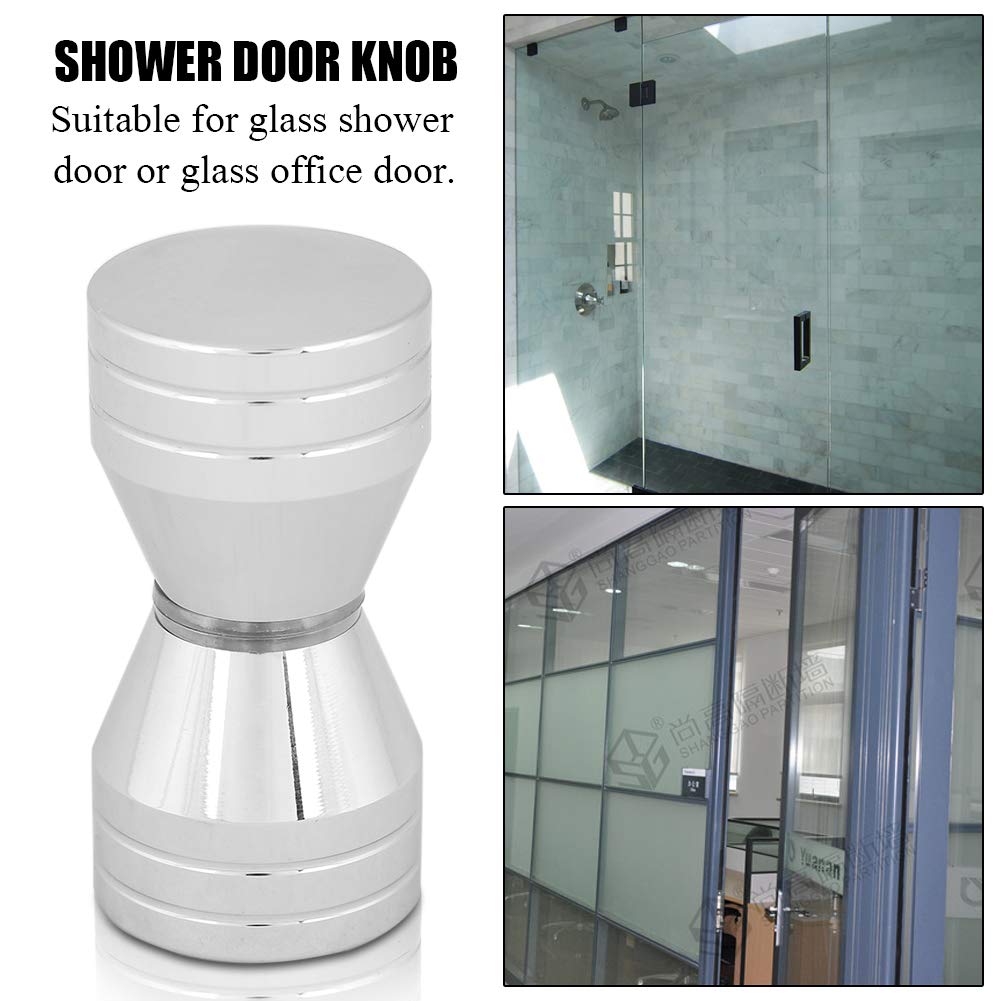 Easy Install 4-16mm Aluminum Alloy Shower Door Handle Knob - Bathroom & Office Door Hardware Set (2 Pack) for Modern Home & Commercial Spaces
