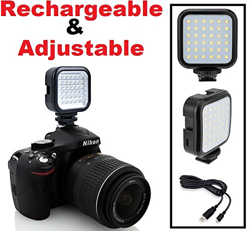 Best Compact LED Light Kit with Power Set for Nikon D3500 D850 D810 D750 D610 - Perfect for Photography, Videography & YouTube Content Creation