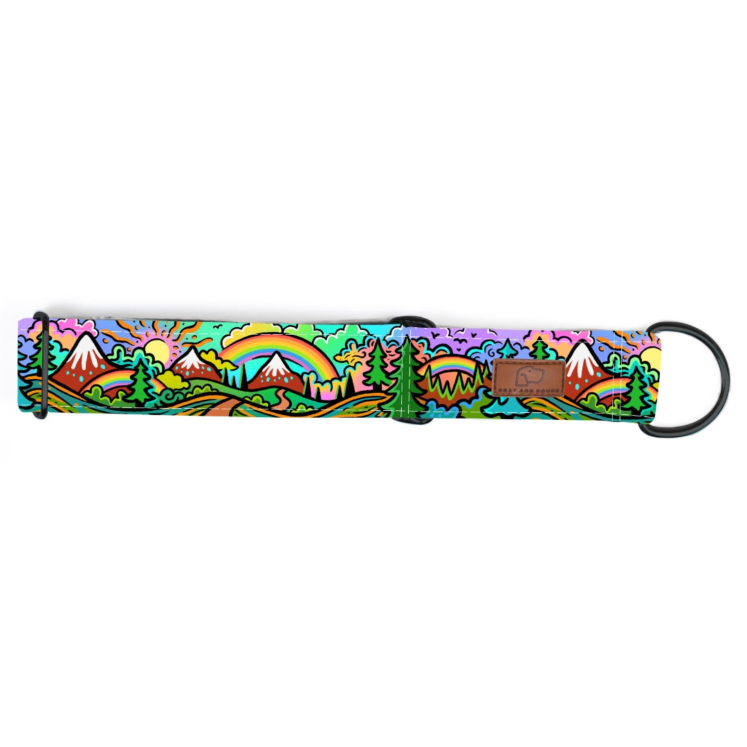 Rainbow Ridge Dog Collar - Limited Edition Artist Design Pet Collar for Small Medium Large Dogs - Perfect for Daily Walks, Training & Fashion Accessories