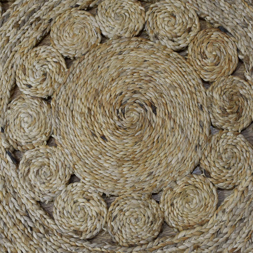 Eco-Friendly Jute Braided Rug - Natural Fiber Area Rug for Living Room, Bedroom & Boho Decor | Handwoven Non-Slip Floor Mat for Home, Office & Yoga Space