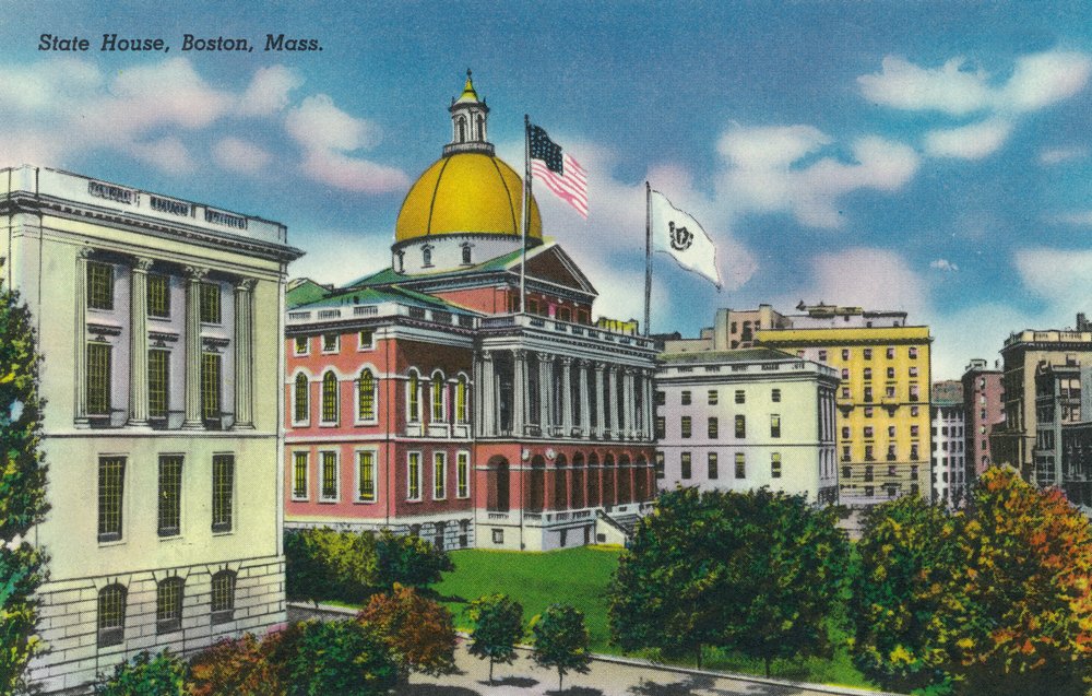 Boston Massachusetts State House Exterior View - 9x12 Art Print, Wall Decor Travel Poster for Home, Office & Gift Ideas