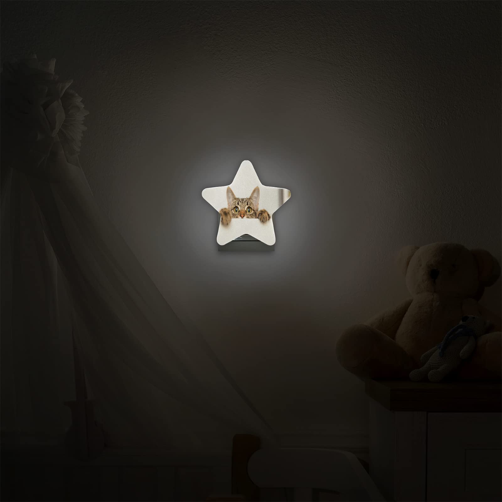Pardick Plug in Night Light - Cute Cat Nightlight Lamp with Dusk to Dawn Sensor, LED Night Lights for Kids Room, Bedroom, Bathroom, Kitchen, Hallway, Nursery | Perfect for Nighttime Safety, Baby Sleep Aid, and Cozy Home Decor