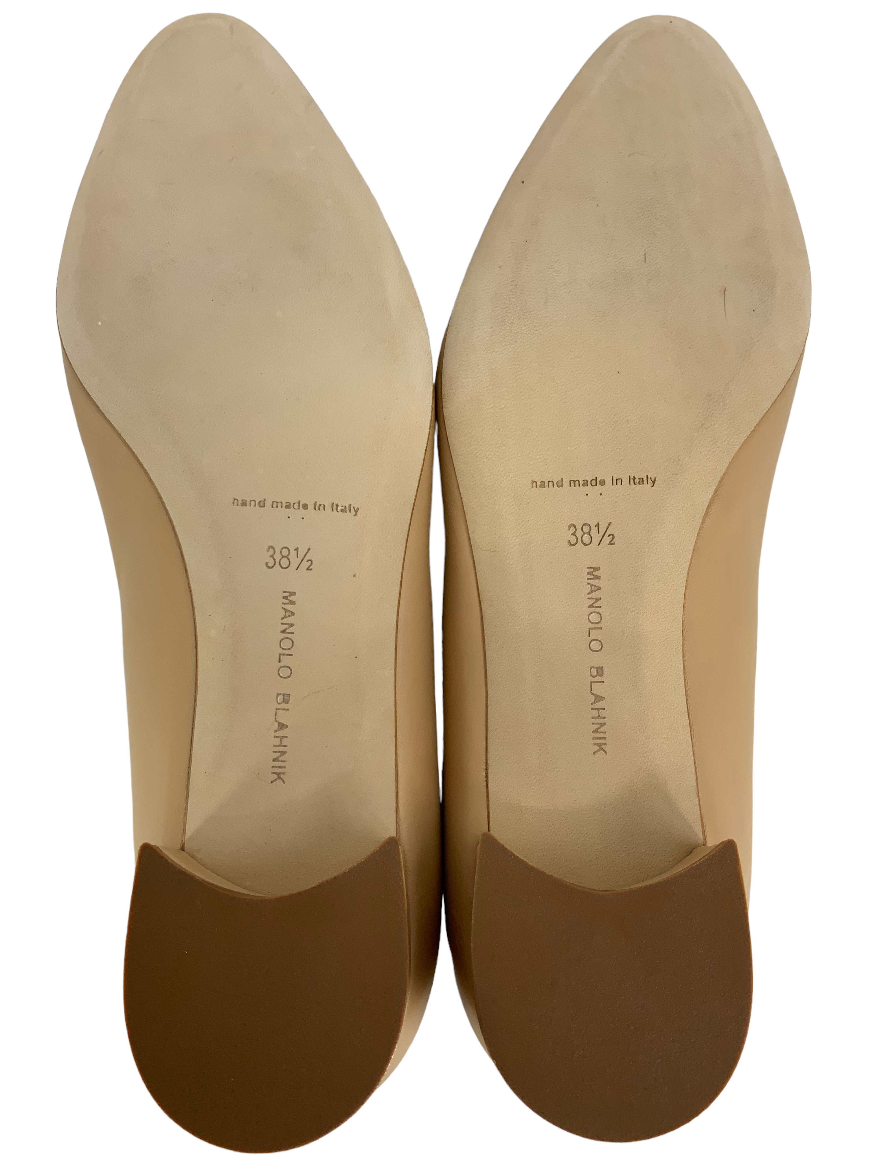 Manolo Blahnik Listony Leather Low Heel Pumps Women's Size 8.5 US - Comfortable Office Shoes for Professional Women & Evening Events