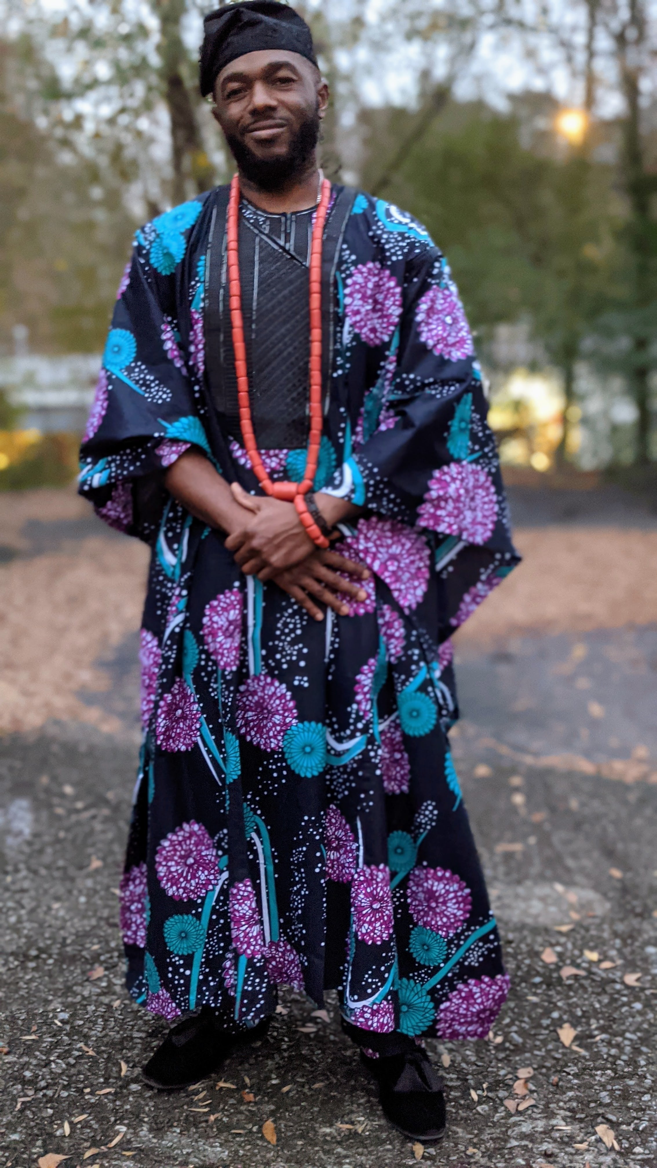 Adetunde Ankara African Print Agbada Set DP5006GB2 | Traditional Nigerian Menswear | Elegant 3-Piece Outfit for Weddings, Parties & Special Occasions