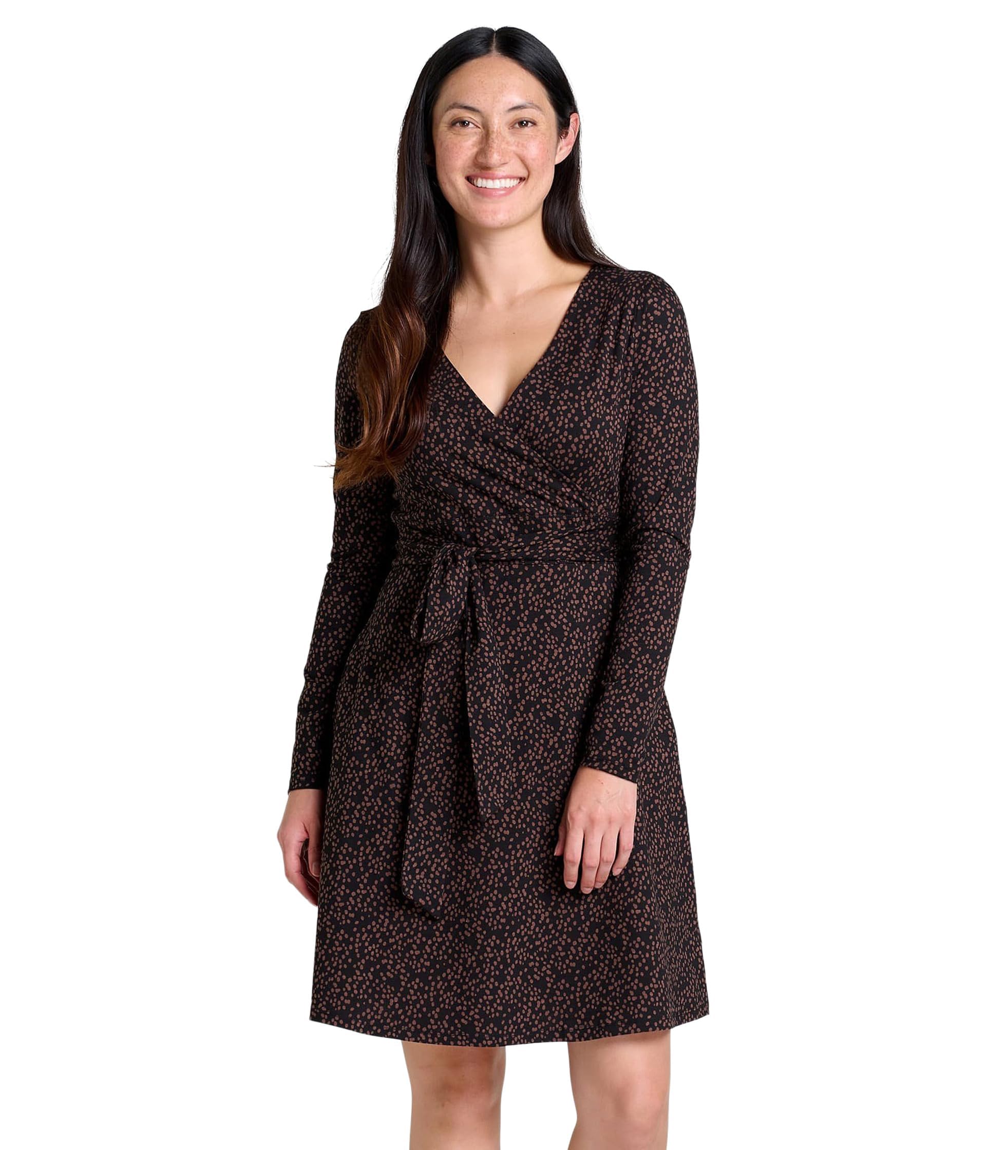 Toad & Co Women's Long Sleeve Cue Wrap Dress - Comfortable Casual & Travel Outfit for Work, Date Night & Weekend Wear