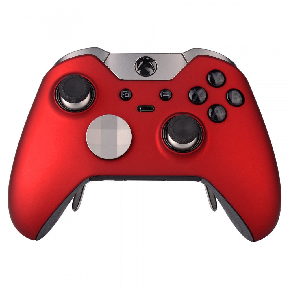 eXtremeRate Soft Touch Red Replacement Front Housing Shell for Xbox One Elite Controller Model 1698 XOEP001 - Custom Gaming Shell for Enhanced Grip & Comfort - Perfect for Competitive Gaming & Long Play Sessions