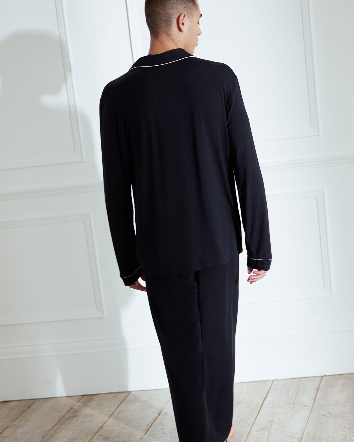 Premium TENCEL™ Modal Long Sleeve Button Up Pajama Set for Women - Soft & Breathable Sleepwear - Navy Blue - Perfect for Relaxing at Home or Gift Giving