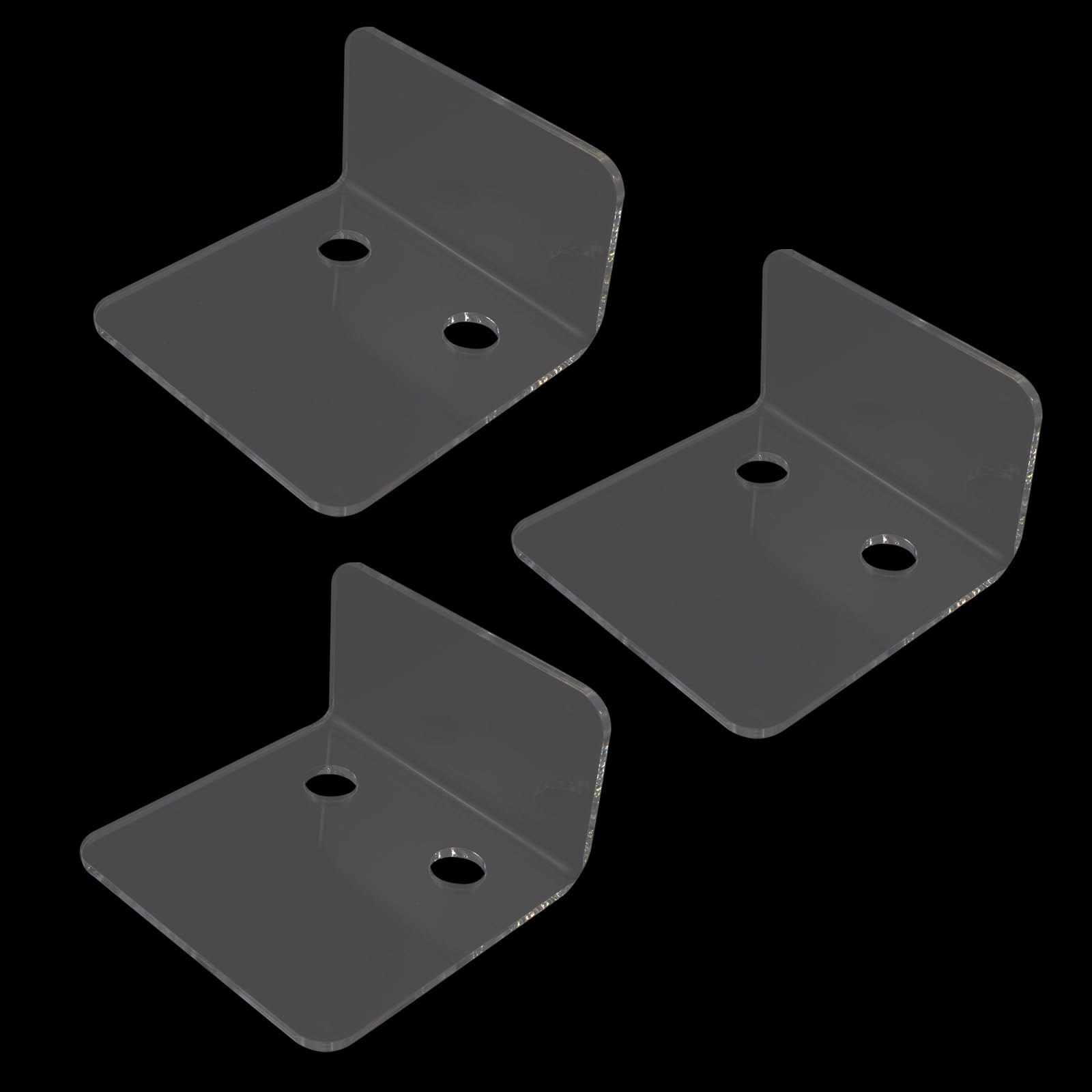 Meprotal Acrylic Mini Wall Mount Shelf Set of 3 - Clear Small Floating Shelves for Displaying Cameras, Collectibles & Decor - Perfect for Living Room, Bedroom, Bathroom & Office Organization