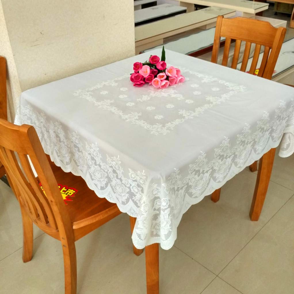 DOCOLA Floral PVC Tablecloth - Waterproof, Oilproof, Soft Glass Table Cover - Square Pastoral Table Mats for Dining, Kitchen, Picnic & Party Decor