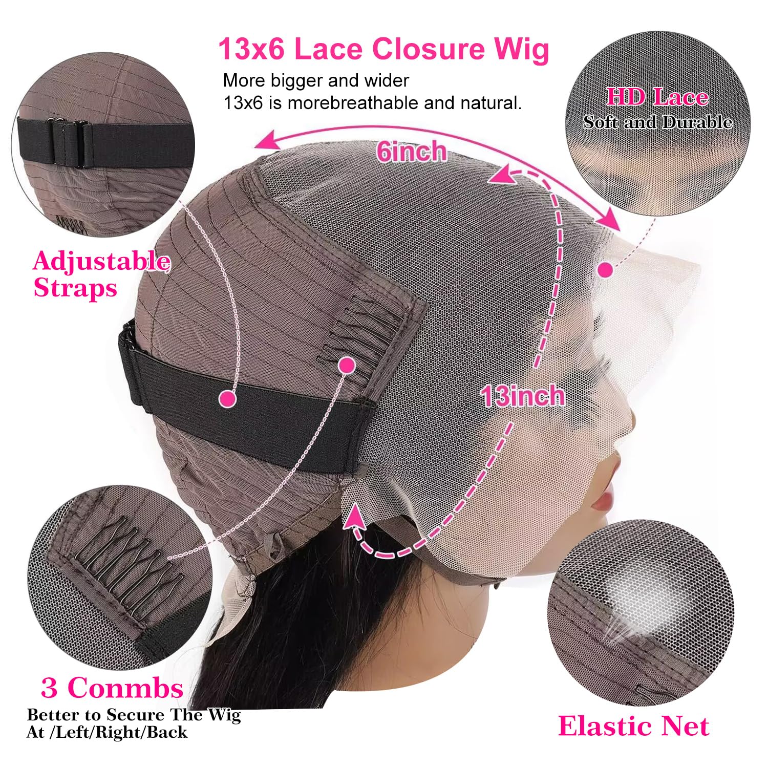 32 Inch 13x6 HD Lace Front Wig Human Hair - Deep Wave Curly Glueless Lace Frontal Wig for Women, Pre-Plucked 180 Density Natural Black Color | Perfect for Daily Wear, Cosplay & Special Occasions