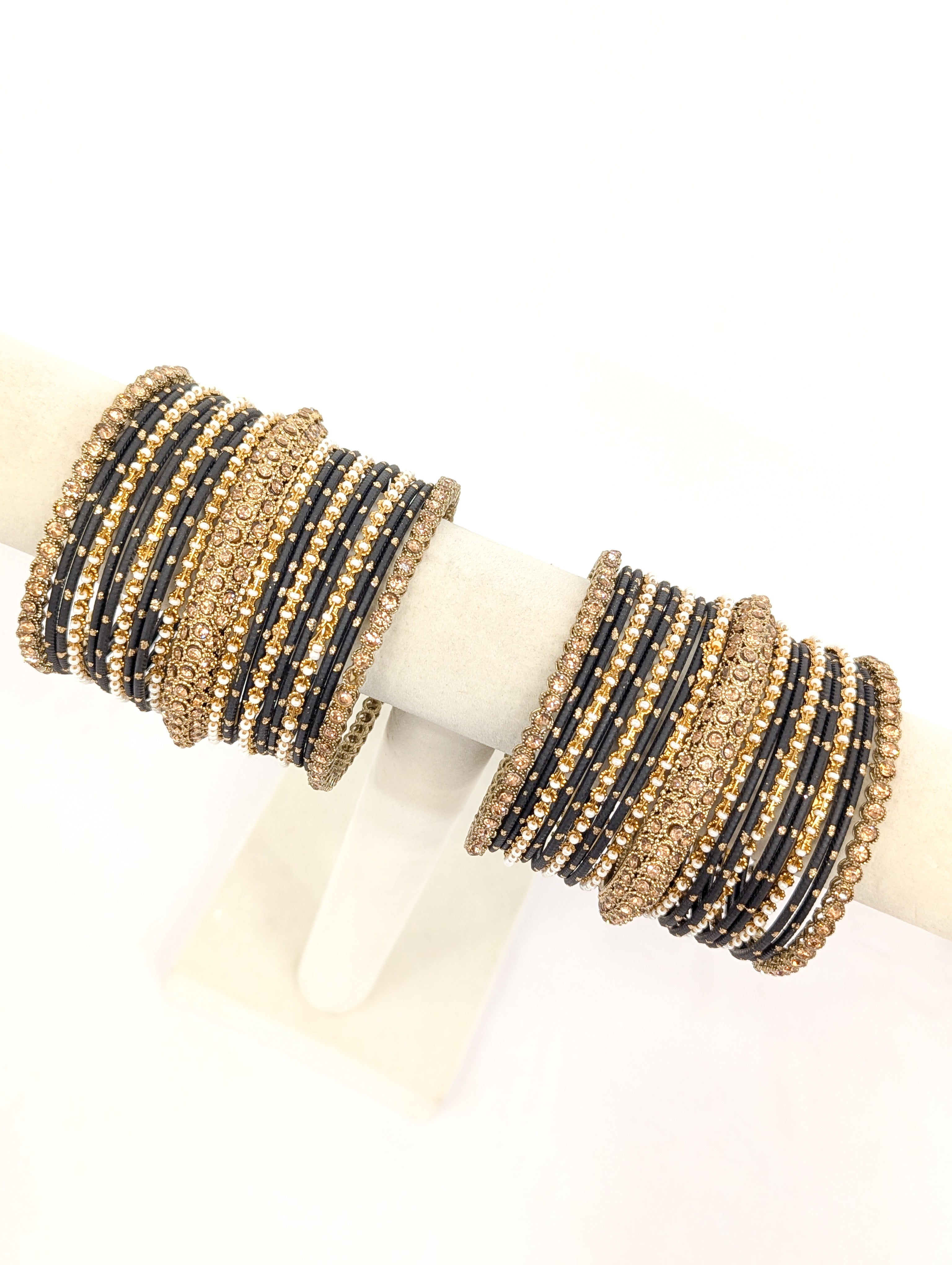 Vidya Stones Bangles - 2 Hand Set of Stylish Beaded Bracelets for Women | Perfect for Boho Fashion, Festivals, and Everyday Wear