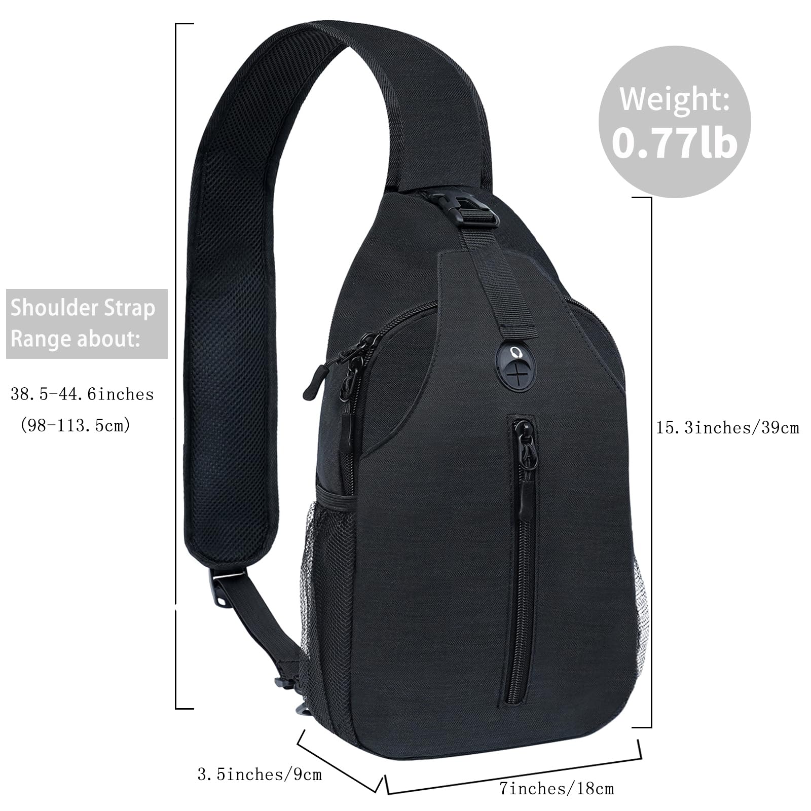 Monoki Sling Bag for Women & Men - Adjustable Crossbody Backpack with Water Bottle Pocket, Multi-Layer Design for Hiking, Travel & Daily Use - Perfect for Outdoor Adventures, Commuting & Casual Wear