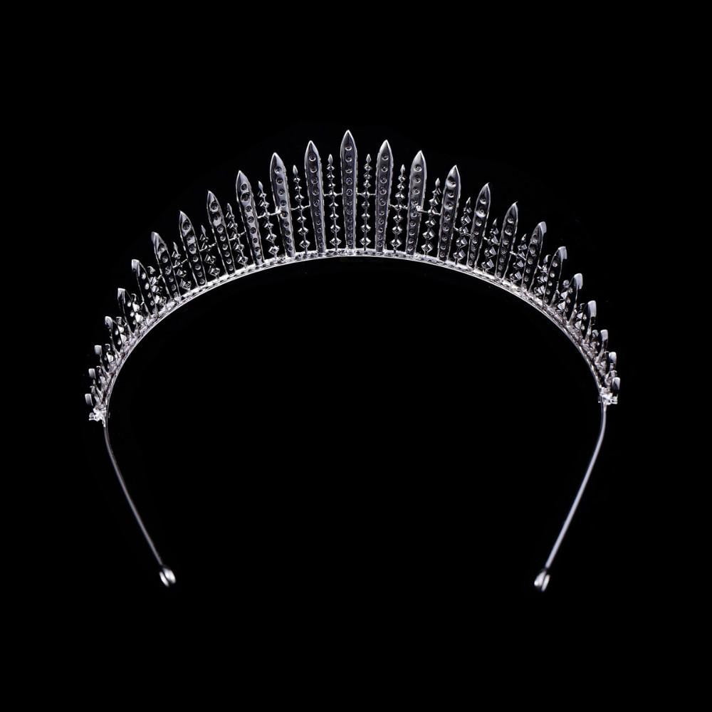 Queen Mary's Fringe Tiara - Cubic Zirconia Wedding Crown for Brides, Royal Style Diadem Headpiece CH10006 | Perfect for Weddings, Prom, Pageants & Special Occasions
