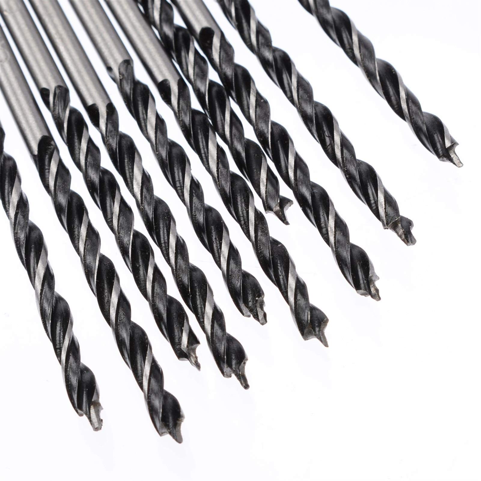 10Pcs 3mm Diameter High-Speed Steel Twist Drill Bits with Center Point - Premium Woodworking Drill Bits for Hand Drilling, DIY Projects & Furniture Making | Perfect for Softwood, Plywood & MDF