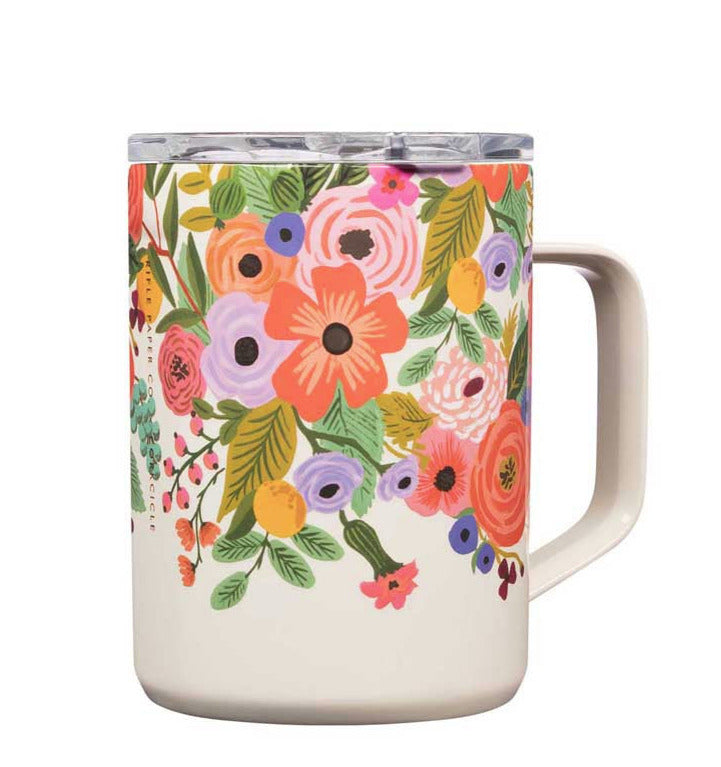 Corkcicle x Rifle Paper Co. Insulated Travel Coffee Mug - 16oz Stainless Steel Vacuum Tumbler for Hot & Cold Drinks - Perfect for Commuting, Camping, and Office Use