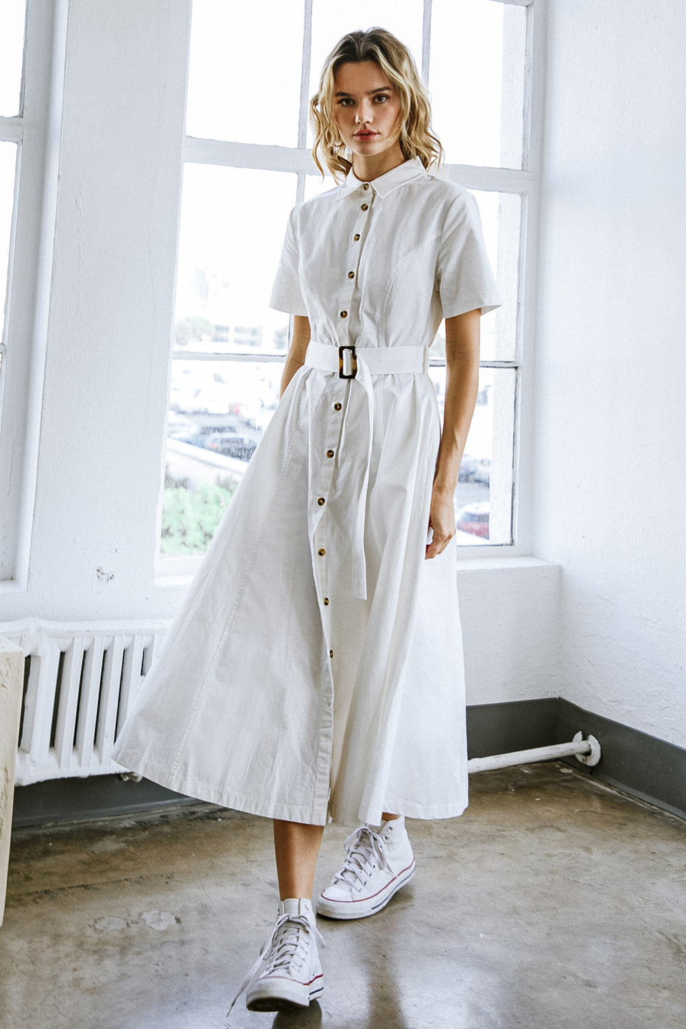 Lucky Me Button Down Dress for Women - Stylish Casual & Office Wear - Perfect for Work, Dates, and Everyday Outfits