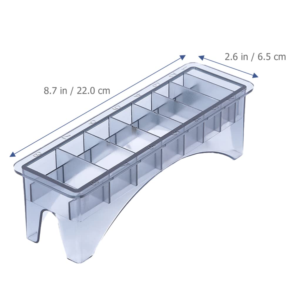 FRCOLOR Plastic Comb Storage Box & Clipper Guard Organizer - Professional Barber Case for Hair Cutting Tools & Accessories - Perfect for Salon, Home, and Travel Use