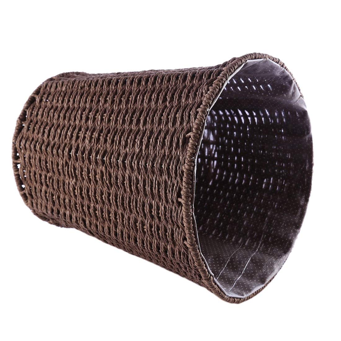 Eco-Friendly Rattan Wicker Trash Can - Recyclable Waste Basket for Kitchen, Office & Bedroom | Sustainable Brown Garbage Bin for Home & Office Organization