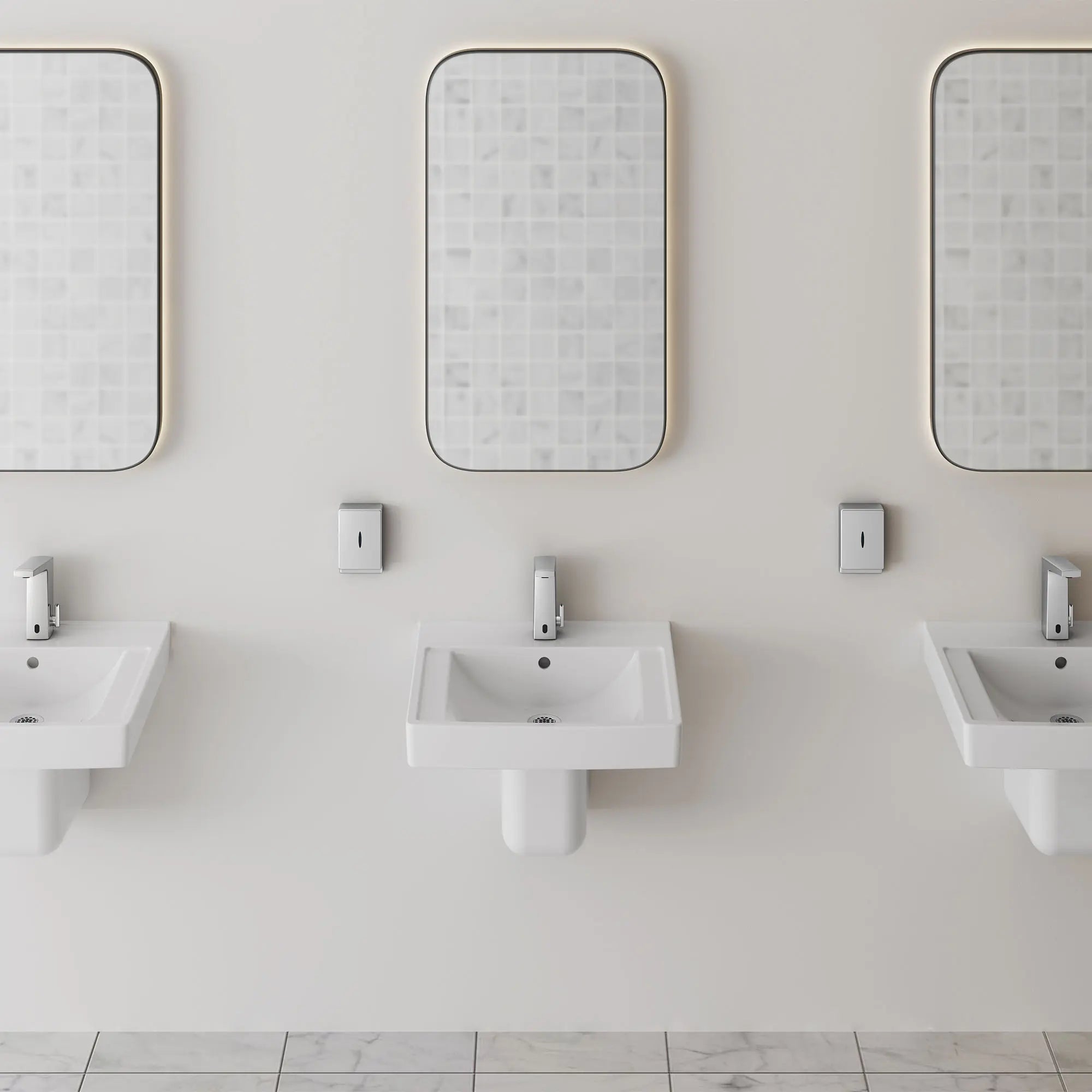 Decorum® 21 x 20.25 Inch (533 x 514 mm) Wall Mounted EverClean® Bathroom Sink with Center Hole - Perfect for Small Bathrooms, Powder Rooms & Vanities