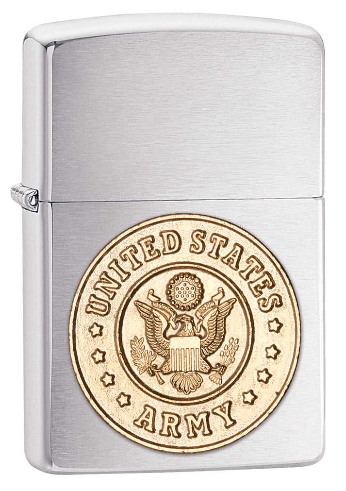 Zippo US Army Emblem Windproof Lighter - Collectible Military Design, Refillable & Durable - Perfect for Camping, Hiking, and Outdoor Adventures