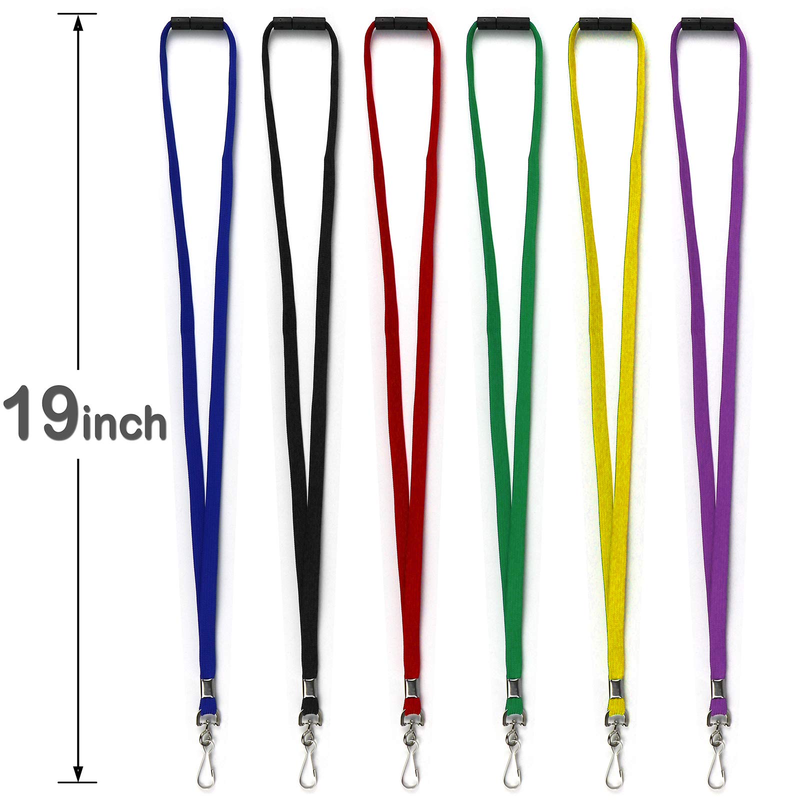 Premium Breakaway Lanyards with J-Hook - 100 Pack (Red) for ID Badges & Business Cards - Office & Cruise Use
