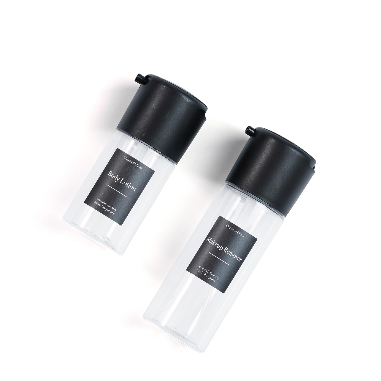 Travel Toiletries Bottles Set - 8 Pack Leak Proof TSA Approved BPA Free Refillable Fine Mist Spray Bottles (3.38 oz, Black) for Air Travel, Gym, Camping & Daily Use