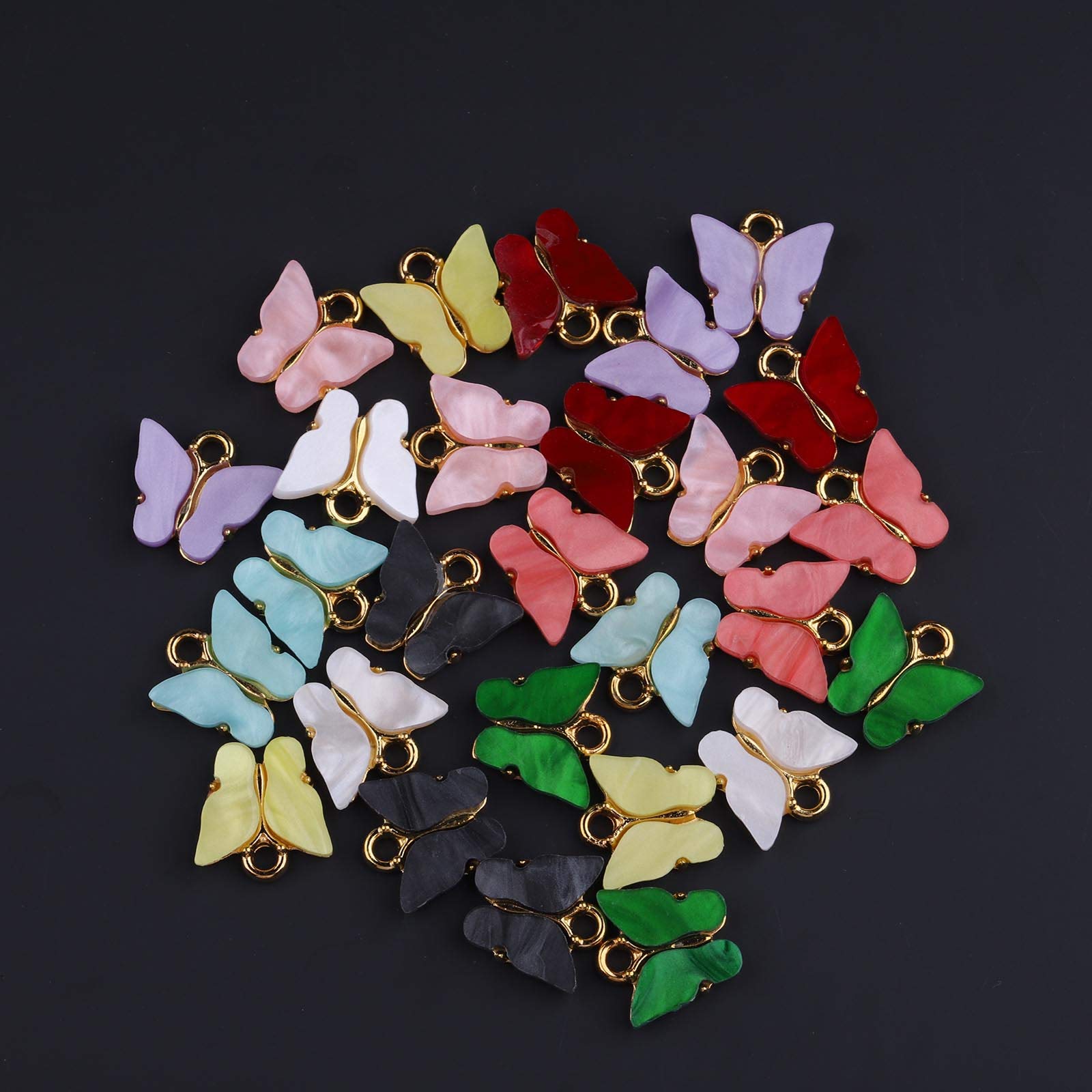 18PCS Acrylic Butterfly Charms for Jewelry Making - DIY Cute Beads for Bracelets, Necklaces, Bangles - Perfect for Crafting, Gifts & Party Favors