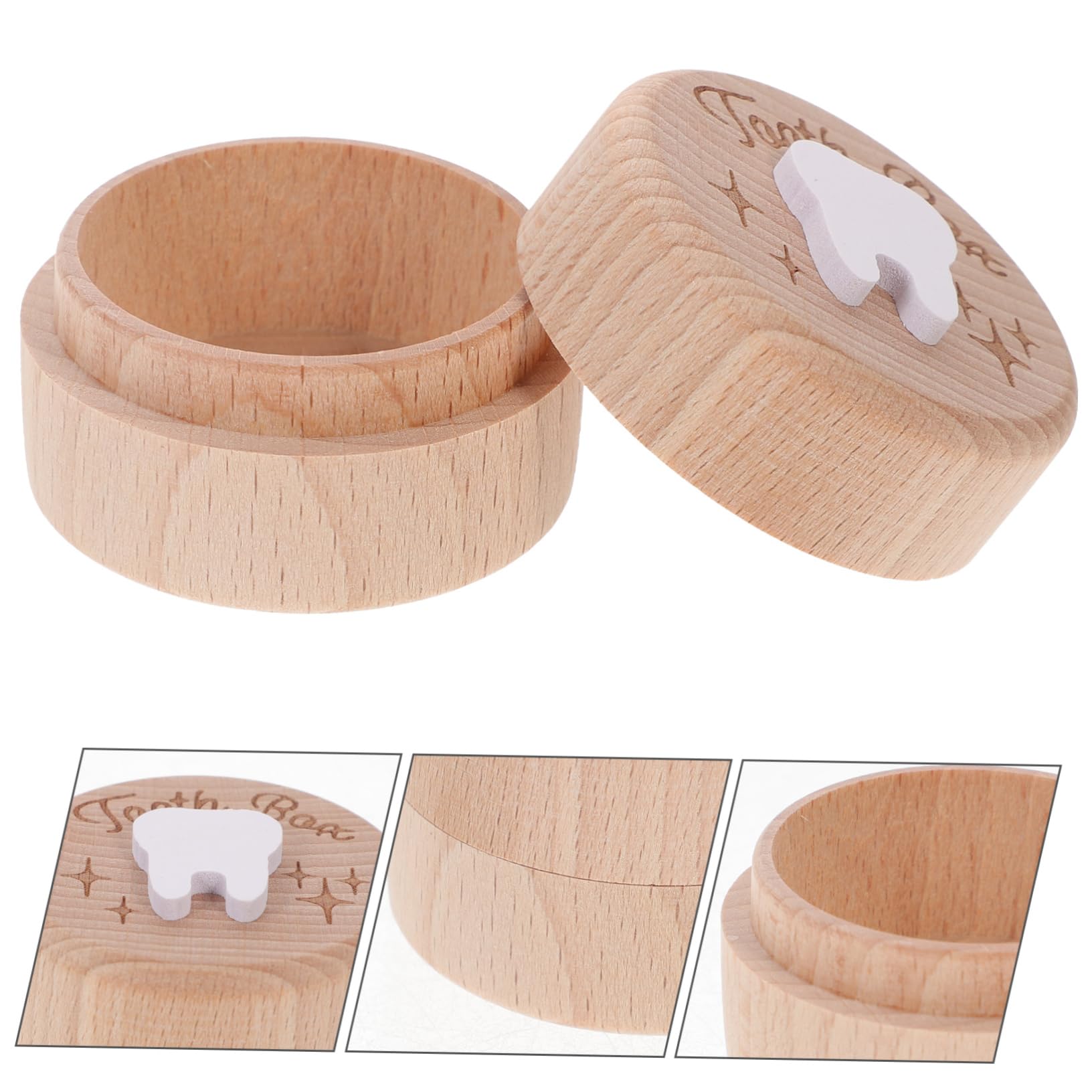 Luxshiny Wooden Tooth Holder Box for Kids - Baby Teeth Keepsake Organizer & First Tooth Storage Container - Perfect for Baby Teeth Collection, Milestone Memories, and Nursery Decor