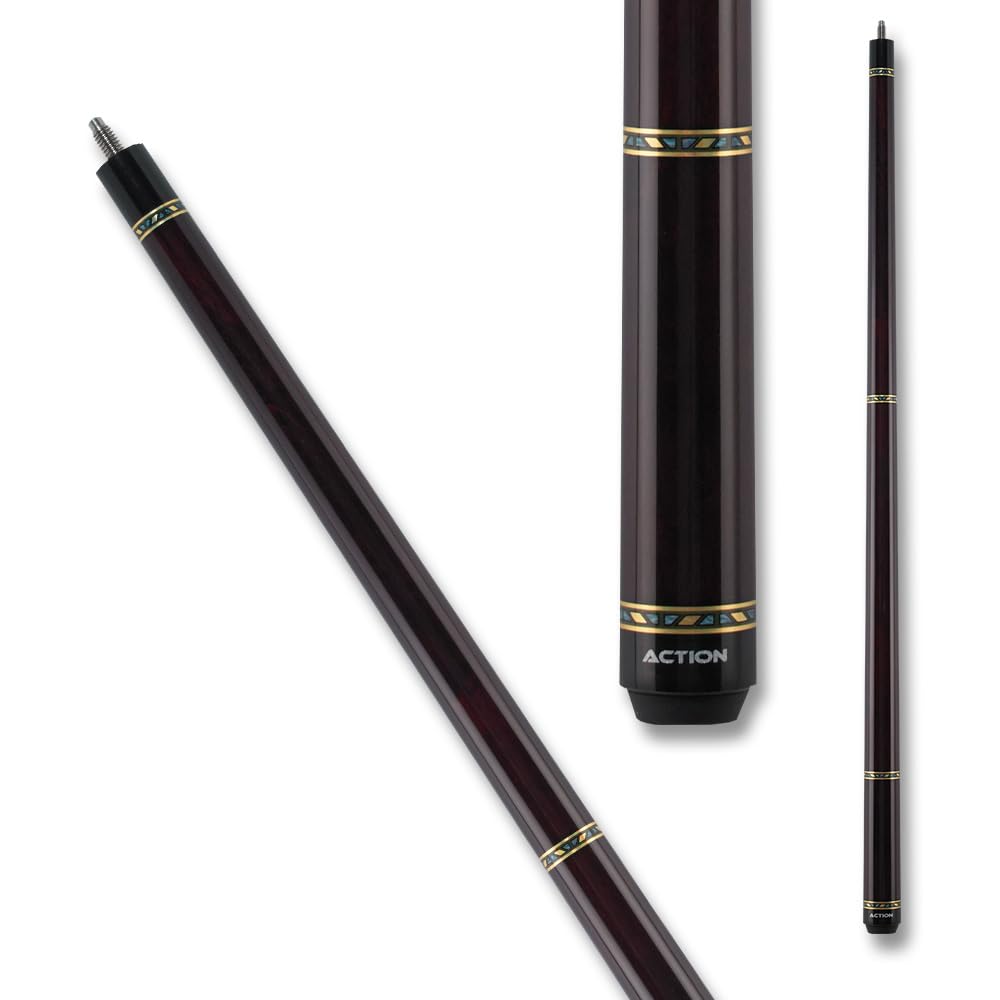 VAL24 Value Series Pool Cue - 58 Inch Professional Billiard Stick with 13mm Boar Skin Tip & Hard Maple Shaft - Dark Chocolate Finish with Silver Rings - Perfect for Home Game Rooms, Bars, and Competitive Play
