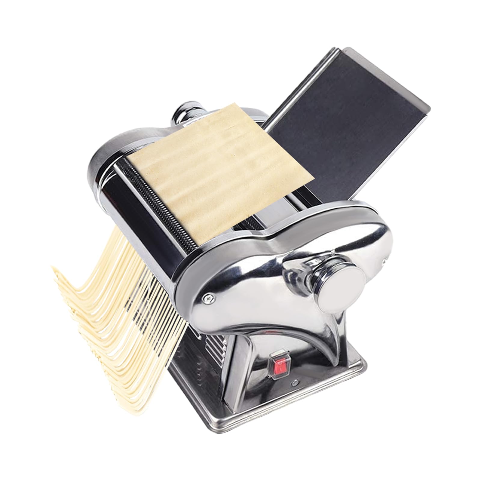 Commercial Electric Pasta Maker Machine - Automatic Stainless Steel Dough Roller & Noodle Sheeter - 135W 110V for Home Kitchen | Perfect for Making Fresh Pasta, Dumpling Wrappers & Dough Sheets