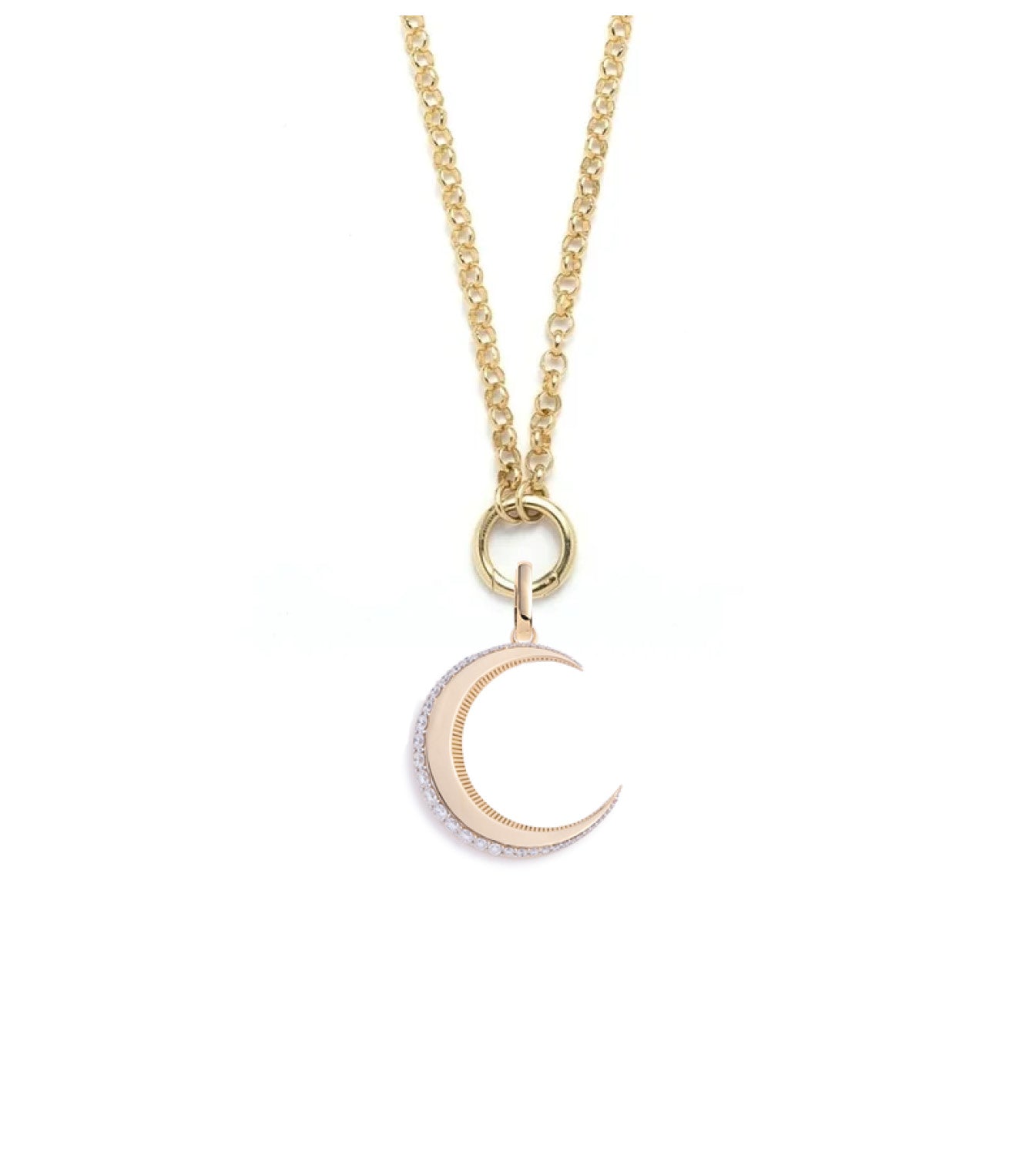 Personalized Engravable Crescent Pendant - Medium Open Belcher Necklace for Women | Custom Name Jewelry Gift for Her | Perfect for Anniversaries, Birthdays & Special Occasions