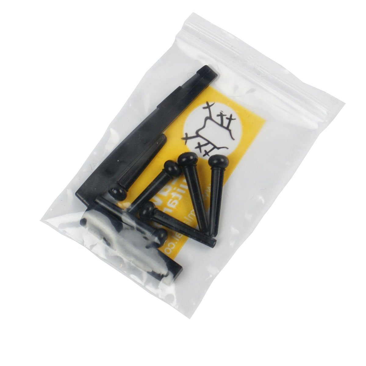 Premium Acoustic Guitar Saddle, Bridge Pins & Nut Combo Set - Black | Replacement Parts for Guitar Repair & Maintenance | Perfect for DIY Guitar Upgrades & Professional Setups
