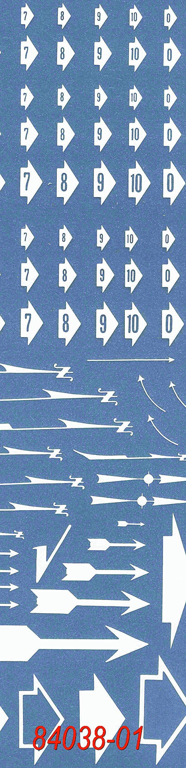 Dry Transfer Lettering Sheets - White Arrow Decals, 10-Pack for DIY Crafts, Scrapbooking & Sign Making