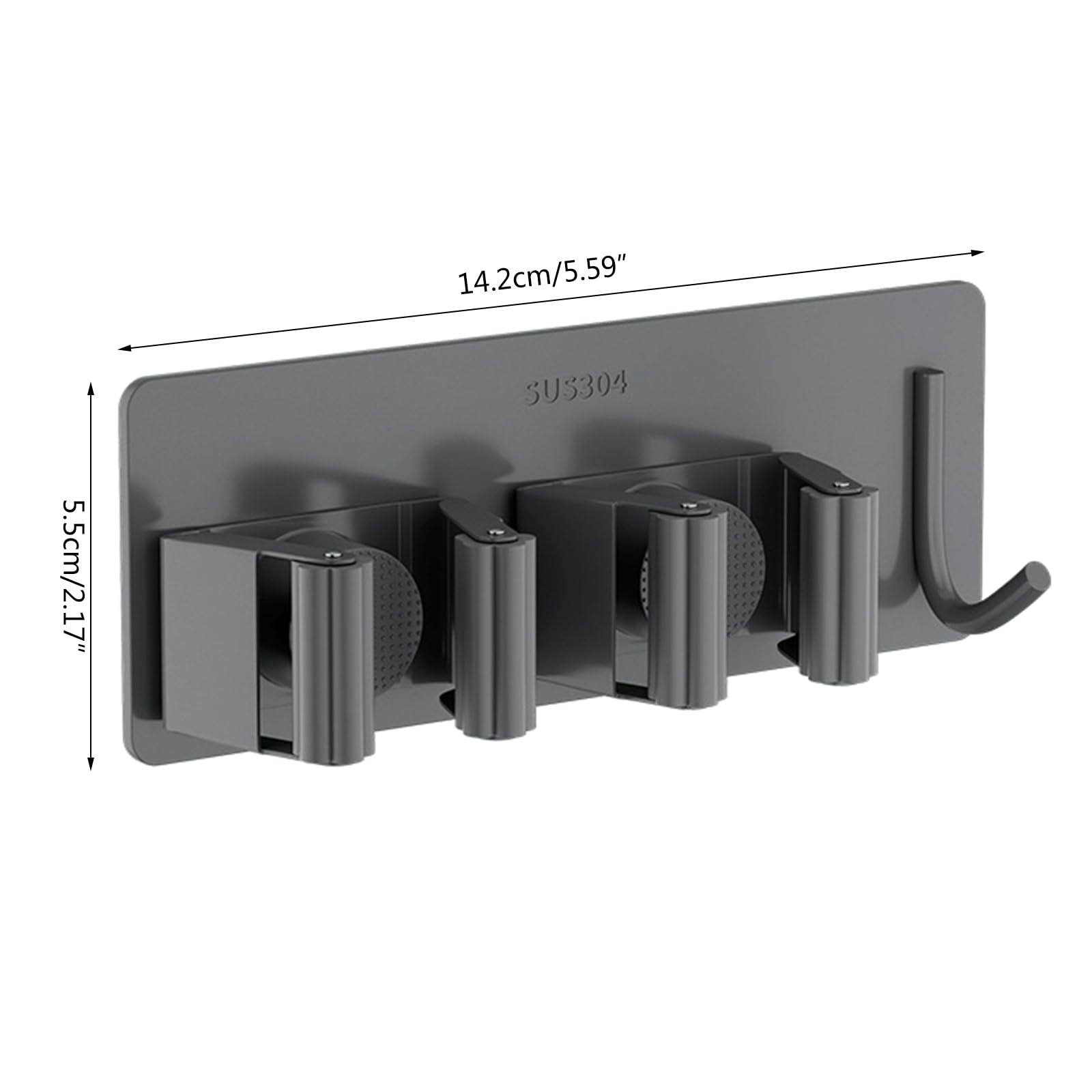 Wall Mounted Kitchen Broom Holder - Heavy Duty Garage Hanger Rack for Mops & Brooms | Space Saving Home Organization Tool for Pantry, Laundry Room & Utility Closet Storage