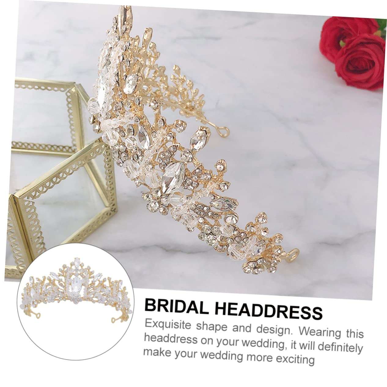 2 Pcs Silver Crystal Crown Tiaras for Women - Rhinestone Bridal Headpiece for Wedding, Prom & Special Occasions | Elegant Alloy Hair Accessories for Bride, Party & Ceremony Events