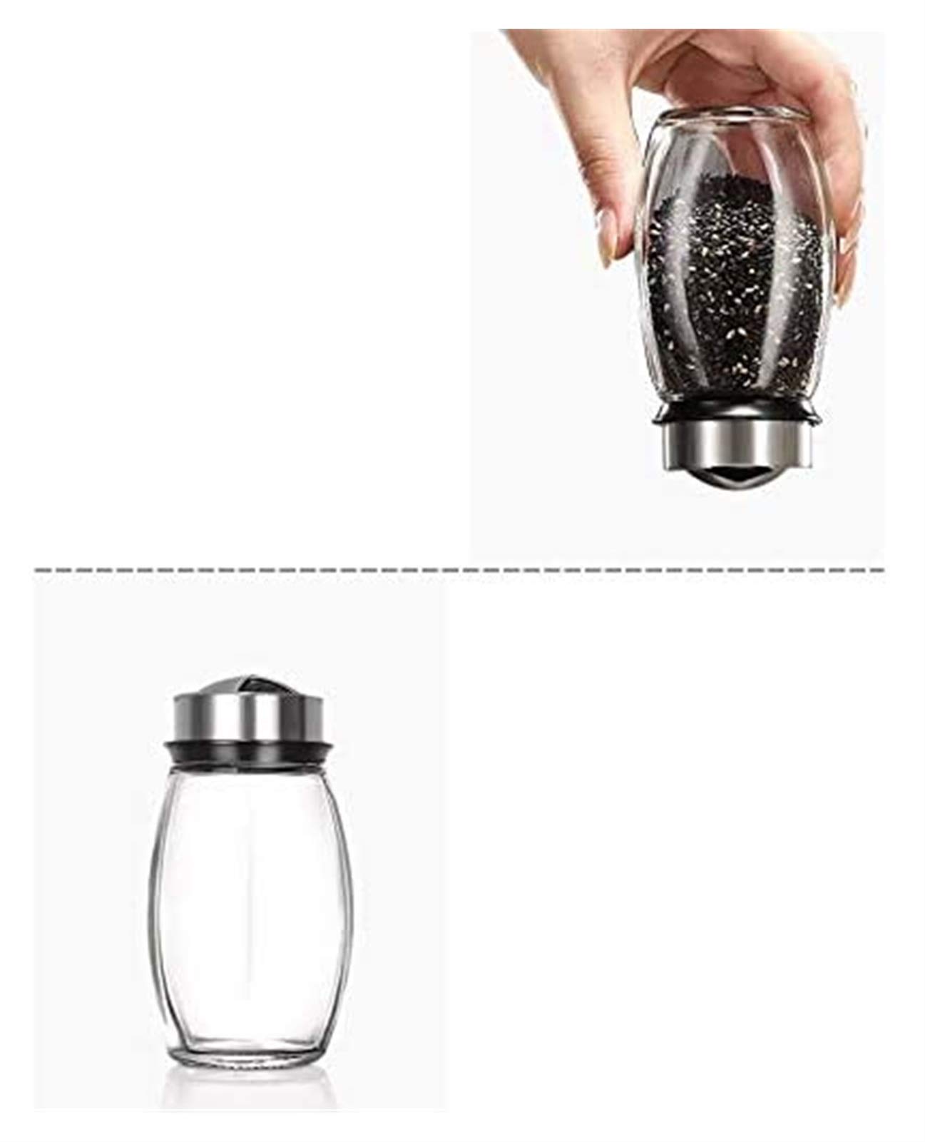 6-Jar Revolving Spice Rack Organizer - 360° Spinning Countertop Herb & Spice Storage with 6 Glass Jars (Spices Not Included) - Perfect for Kitchen, Pantry & Cooking Organization