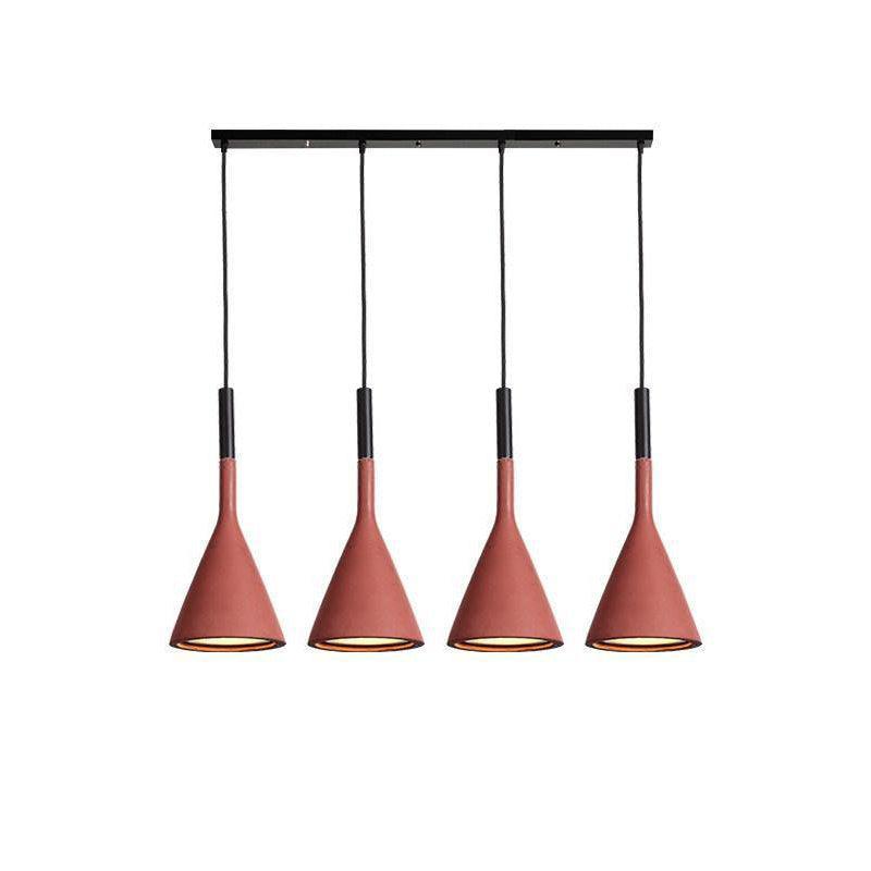 Modern Conical Concrete Pendant Light - Industrial Style Hanging Lamp for Kitchen Island, Dining Room & Living Room Decor
