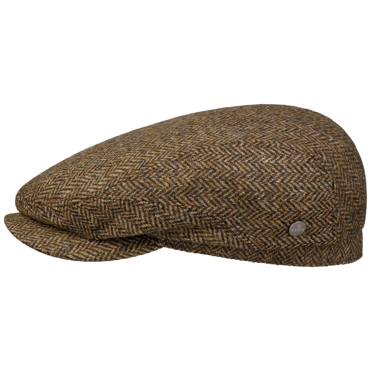 Lierys Crimson Wool Herringbone Flat Cap for Men - Classic Winter Hat for Outdoor Activities, Casual Wear & Vintage Fashion