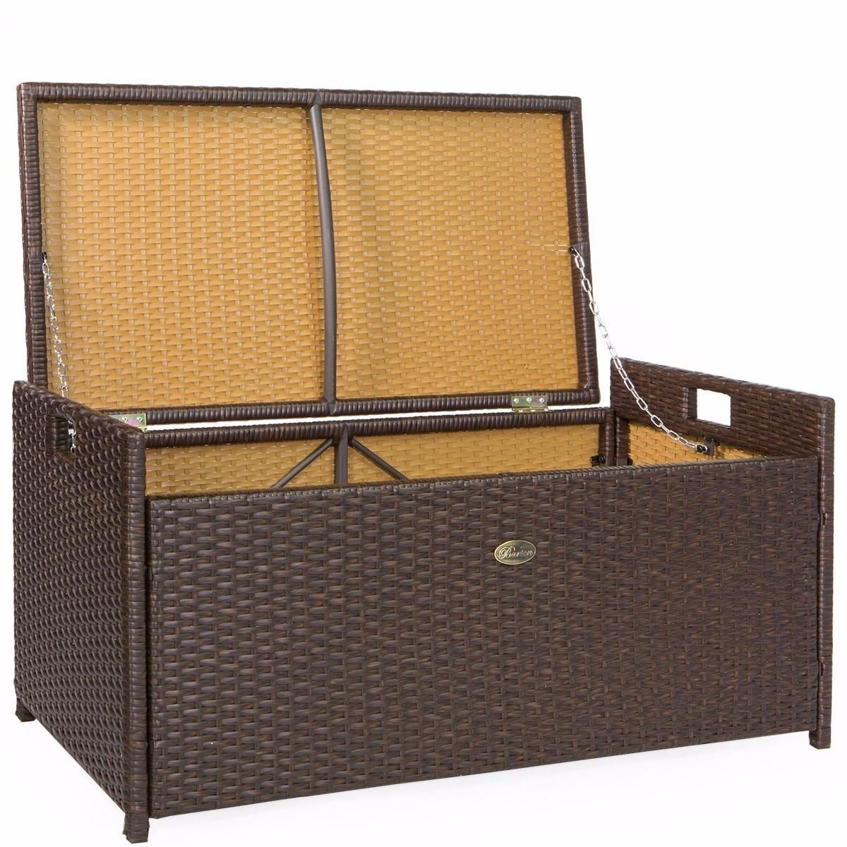 Barton 60 Gallon Deck Box with Seat Cushion - Outdoor Patio Storage Bench for Pool Toys, Yard Tools & Garden Accessories | Weatherproof Furniture for Backyard, Porch & Poolside Organization